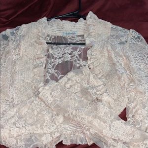 Lace long sleeved shrug